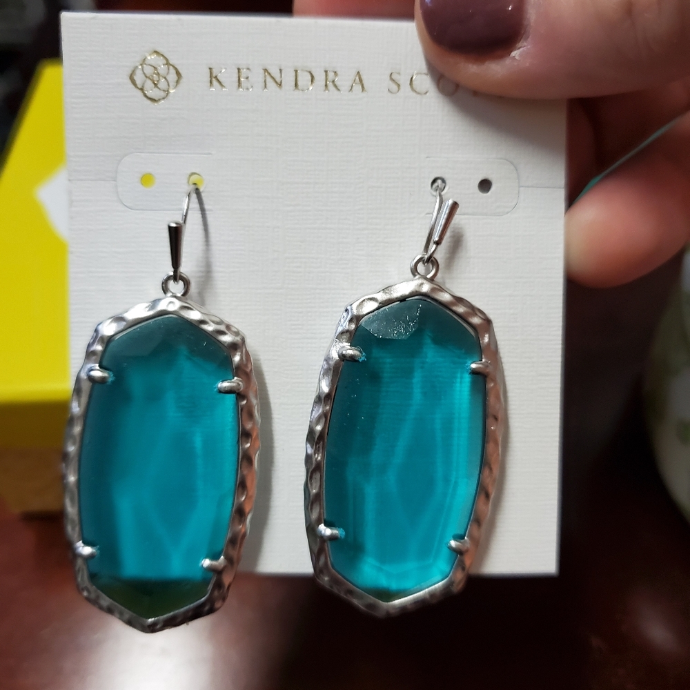 Aqua glass Kendra Scott Ella drop earrings